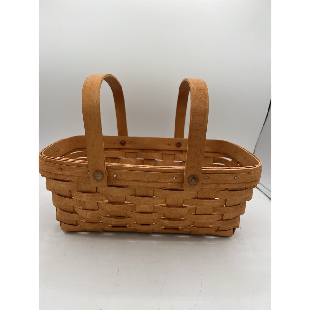🧺 Longaberger 1995 Medium Chore Basket – Handwoven Maple–Classic Utility Basket